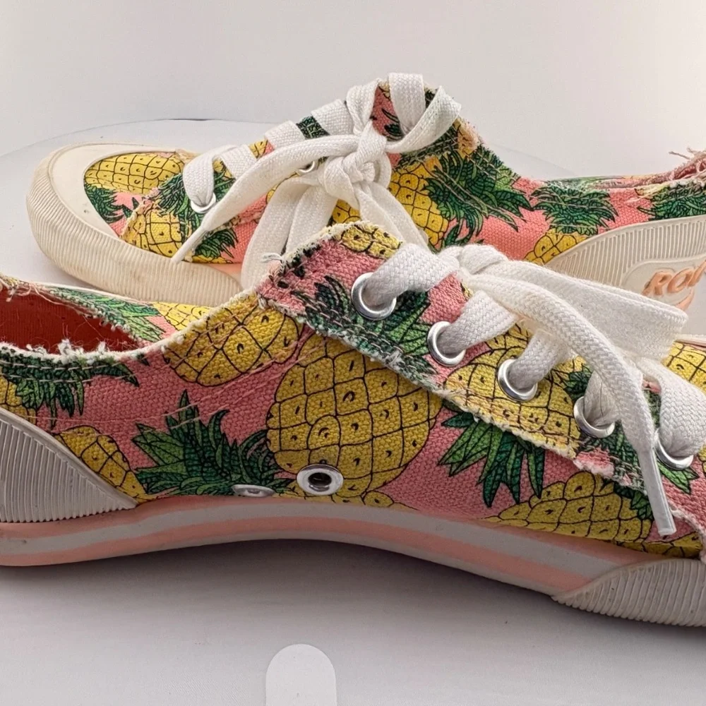 Rocket Dog Pineapple Print Slip On Sneakers - Women's Size 8.5 - Canvas - Picture 4 of 10